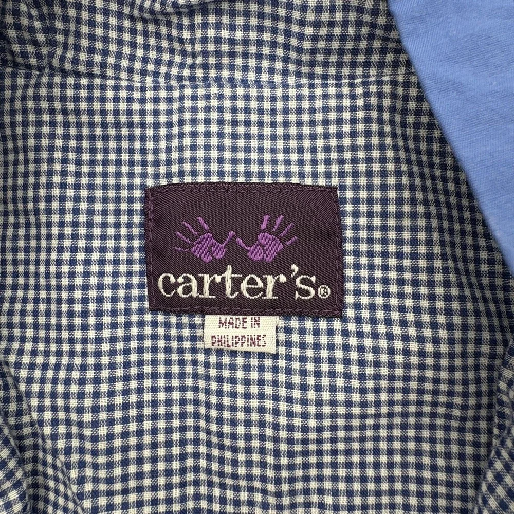 Carter's Jacket Girls 9-12 Months Blue‎ Hooded Floral Lined Rain Coat Spring